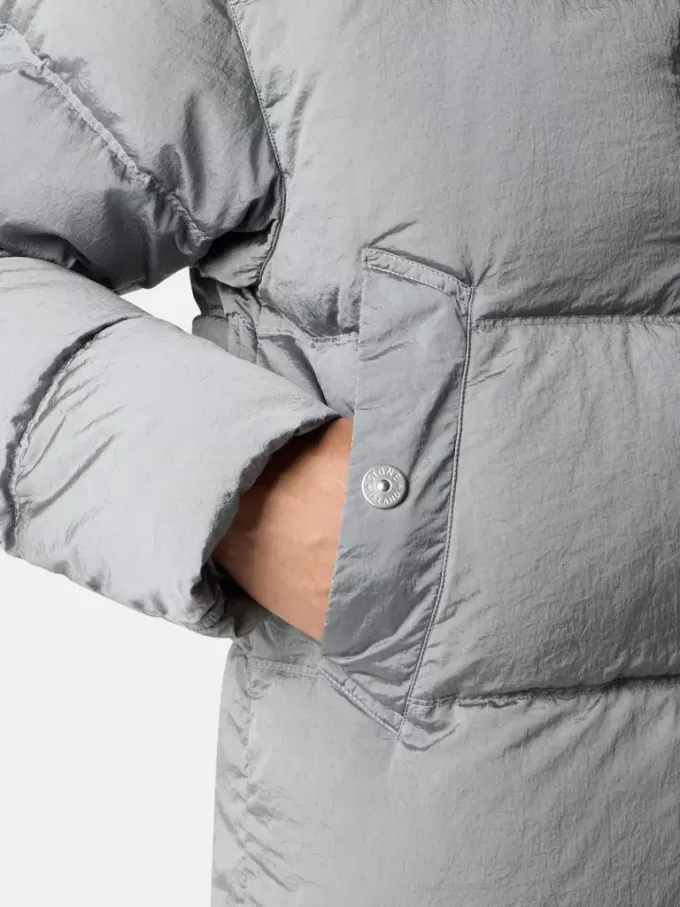 Daunenjacke mit Anti-Drop- und Druckknopftaschen Daunenjacke mit Anti-Drop- und Druckknopftaschen