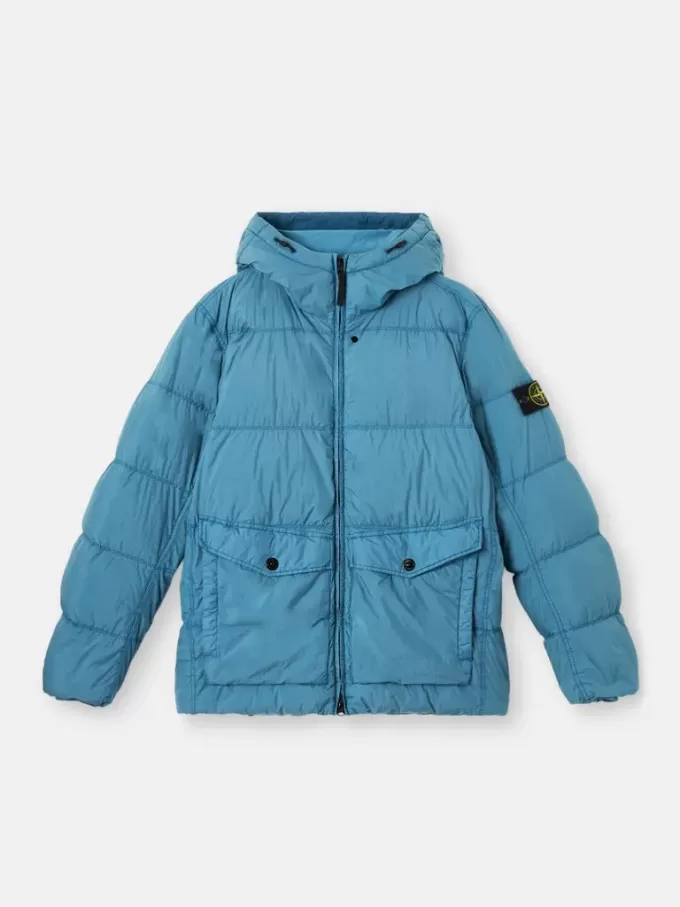 Kapuzen-Daunenjacke mit Windschutz Kapuzen-Daunenjacke mit Windschutz