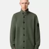 Knopfleiste-Pullover mit Filzbesatz Knopfleiste-Pullover mit Filzbesatz