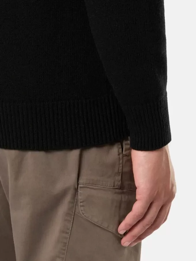 Knopfleiste-Pullover mit Filzbesatz Knopfleiste-Pullover mit Filzbesatz