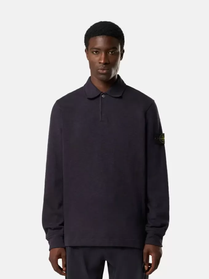 Polo-Sweatshirt in regulärer Passform mit Druckknopfverschluss Polo-Sweatshirt in regulärer Passform mit Druckknopfverschluss