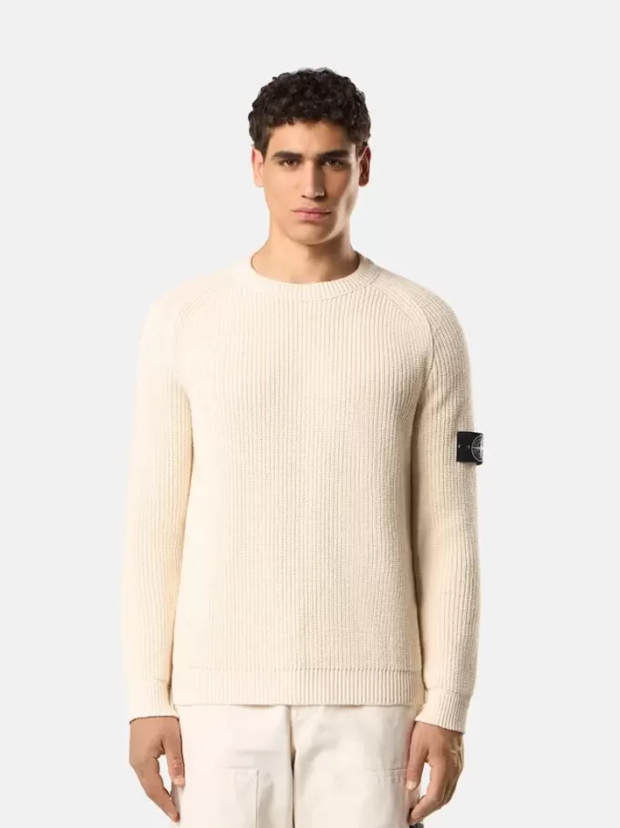 Pullover mit Rundhalsausschnitt, Fischerrippenmuster und Raglanärmeln