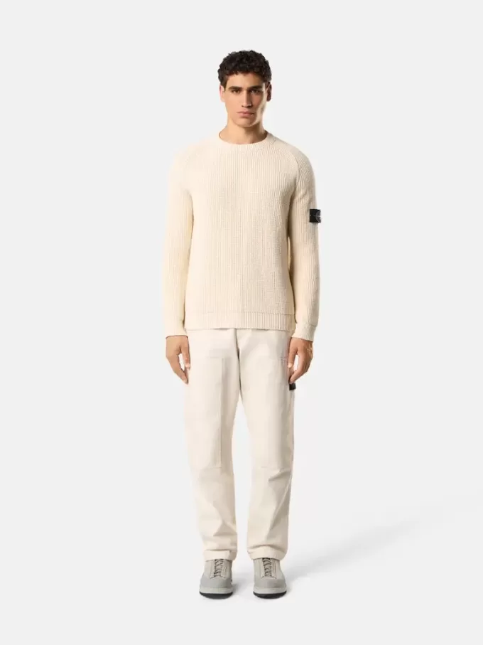 Pullover mit Rundhalsausschnitt, Fischerrippenmuster und Raglanärmeln