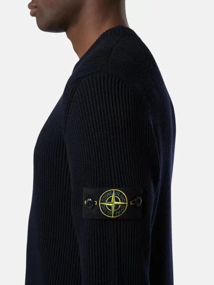 Pullover mit Rundhalsausschnitt und gerippten Bündchen