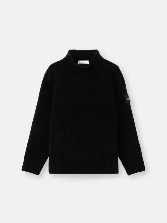 Pullover mit Stehkragen und Ziernähten
