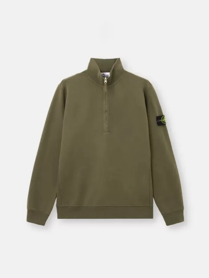 Regular-Fit-Sweatshirt mit halbem Reißverschluss und gerippten Einsätzen Regular-Fit-Sweatshirt mit halbem Reißverschluss und gerippten Einsätzen