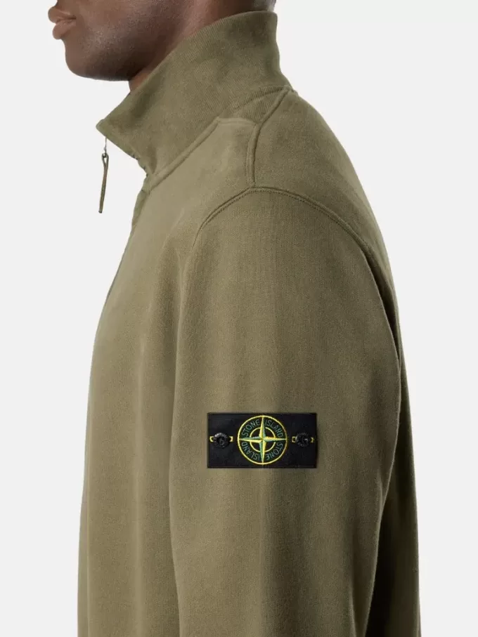 Regular-Fit-Sweatshirt mit halbem Reißverschluss und gerippten Einsätzen Regular-Fit-Sweatshirt mit halbem Reißverschluss und gerippten Einsätzen