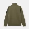 Regular-Fit-Sweatshirt mit halbem Reißverschluss und gerippten Einsätzen Regular-Fit-Sweatshirt mit halbem Reißverschluss und gerippten Einsätzen