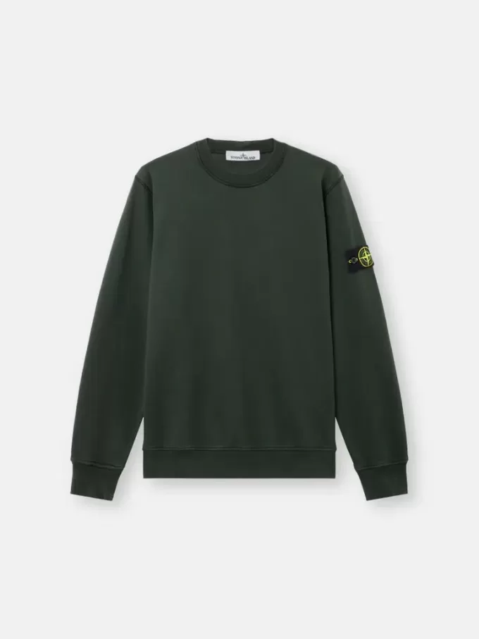 Regular-Fit-Sweatshirt mit Rundhalsausschnitt und elastischen Bündchen