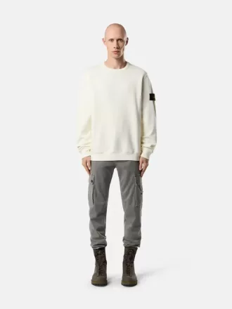 Regular-Fit-Sweatshirt mit Rundhalsausschnitt und gerippten Einsätzen Regular-Fit-Sweatshirt mit Rundhalsausschnitt und gerippten Einsätzen