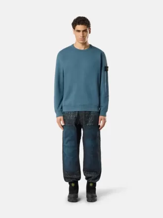 Regular-Fit-Sweatshirt mit Rundhalsausschnitt und gerippten Einsätzen