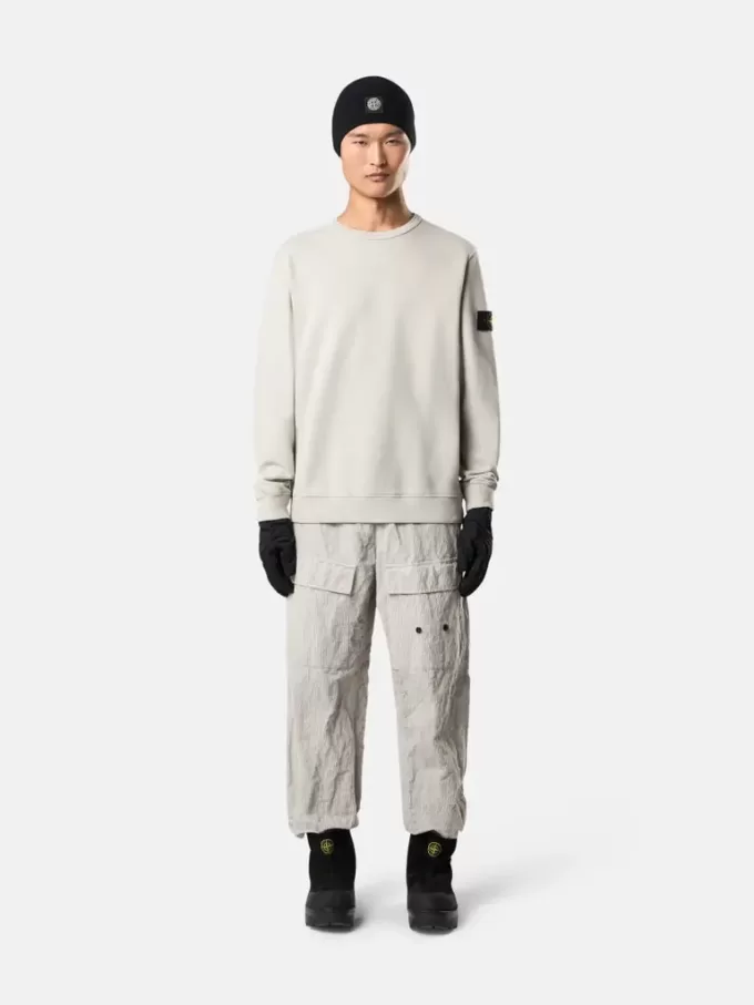 Regular-Fit-Sweatshirt mit Rundhalsausschnitt und gerippten Einsätzen