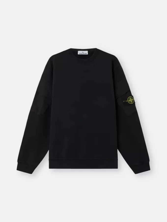 Regular-Fit-Sweatshirt mit Rundhalsausschnitt und Ärmeltaschen Regular-Fit-Sweatshirt mit Rundhalsausschnitt und Ärmeltaschen