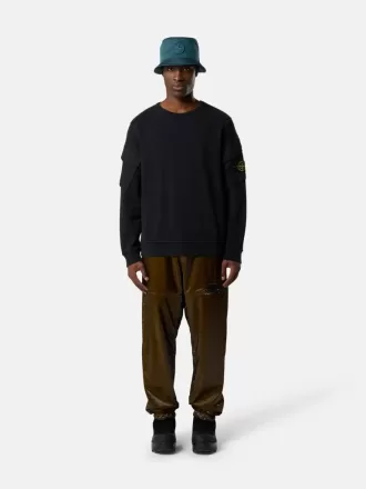 Regular-Fit-Sweatshirt mit Rundhalsausschnitt und Ärmeltaschen