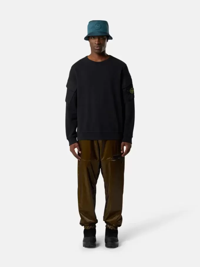 Regular-Fit-Sweatshirt mit Rundhalsausschnitt und Ärmeltaschen Regular-Fit-Sweatshirt mit Rundhalsausschnitt und Ärmeltaschen