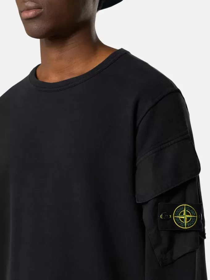 Regular-Fit-Sweatshirt mit Rundhalsausschnitt und Ärmeltaschen Regular-Fit-Sweatshirt mit Rundhalsausschnitt und Ärmeltaschen