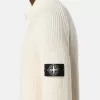 Reißverschluss-Pullover mit Taschen und Fischerrippenmuster