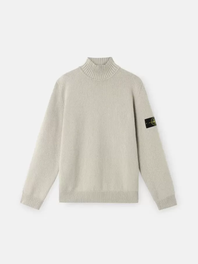 Rollkragenpullover mit gerippten Bündchen