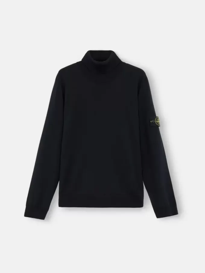 Rollkragenpullover mit gerippten Bündchen