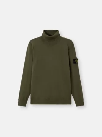 Rollkragenpullover mit gerippten Bündchen