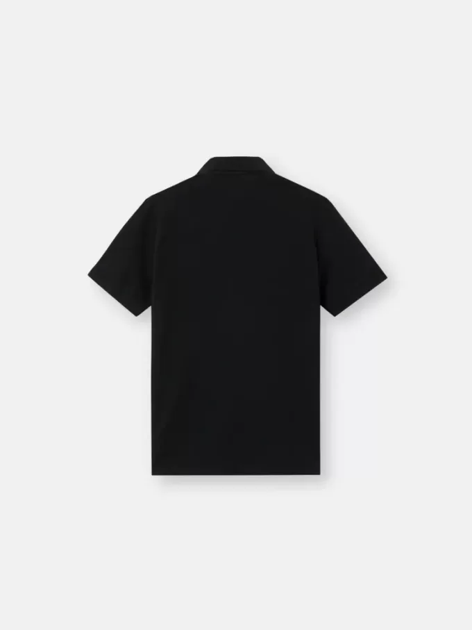 Schmal geschnittenes Kurzarm-Poloshirt mit Compass-Aufnäher