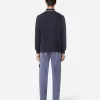 Schmal geschnittenes Langarm-Poloshirt mit Streifendetails