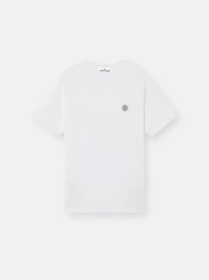 Slim-Fit-T-Shirt mit kurzen Ärmeln und Kompass-Aufnäher Slim-Fit-T-Shirt mit kurzen Ärmeln und Kompass-Aufnäher