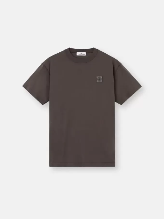 Slim-Fit-T-Shirt mit kurzen Ärmeln und Kompass-Aufnäher Slim-Fit-T-Shirt mit kurzen Ärmeln und Kompass-Aufnäher