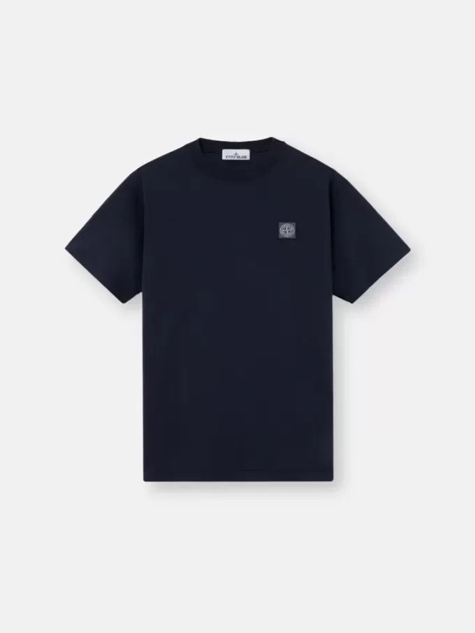 Slim-Fit-T-Shirt mit kurzen Ärmeln und Kompass-Aufnäher Slim-Fit-T-Shirt mit kurzen Ärmeln und Kompass-Aufnäher