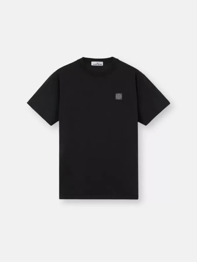 Slim-Fit-T-Shirt mit kurzen Ärmeln und Kompass-Aufnäher Slim-Fit-T-Shirt mit kurzen Ärmeln und Kompass-Aufnäher