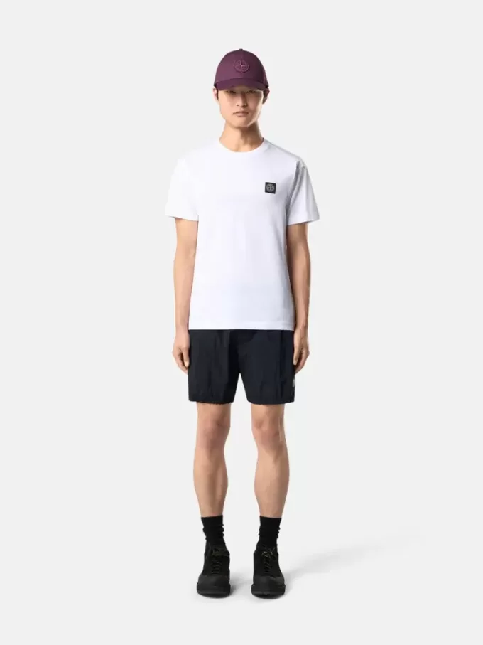 Slim-Fit-T-Shirt mit kurzen Ärmeln und Kompass-Aufnäher Slim-Fit-T-Shirt mit kurzen Ärmeln und Kompass-Aufnäher