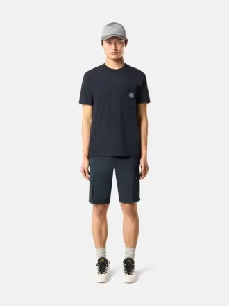 Slim-Fit-T-Shirt mit kurzen Ärmeln und Kompass-Aufnäher Slim-Fit-T-Shirt mit kurzen Ärmeln und Kompass-Aufnäher