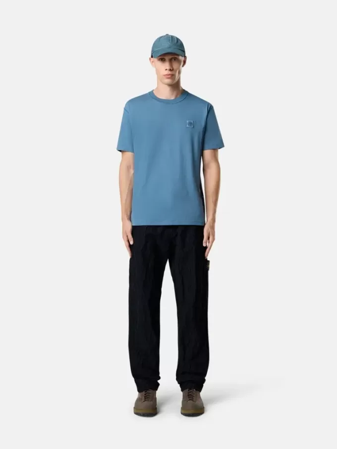 Slim-Fit-T-Shirt mit kurzen Ärmeln und Kompass-Aufnäher Slim-Fit-T-Shirt mit kurzen Ärmeln und Kompass-Aufnäher
