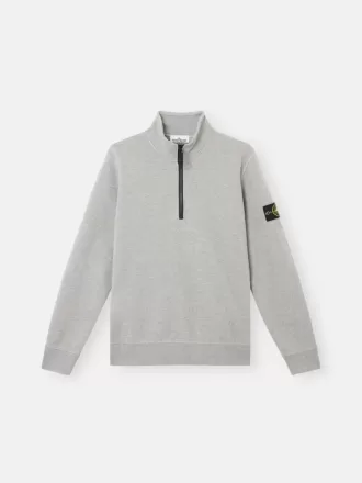 Sweatshirt mit halbem Reißverschluss und aufgesetzten Taschen