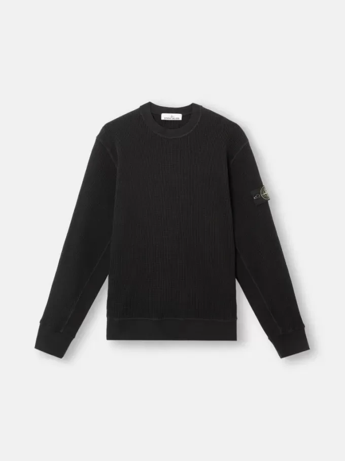Sweatshirt mit Rundhalsausschnitt und gerippten Details