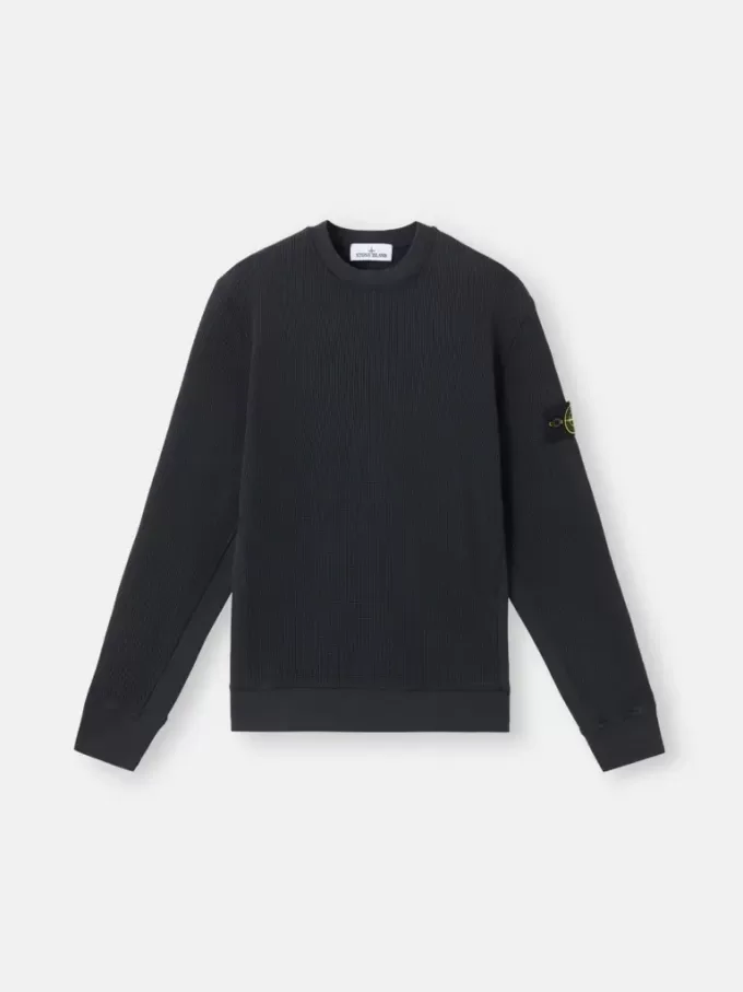 Sweatshirt mit Rundhalsausschnitt und gerippten Details