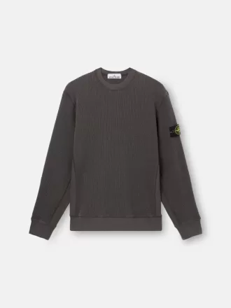 Sweatshirt mit Rundhalsausschnitt und gerippten Details Sweatshirt mit Rundhalsausschnitt und gerippten Details