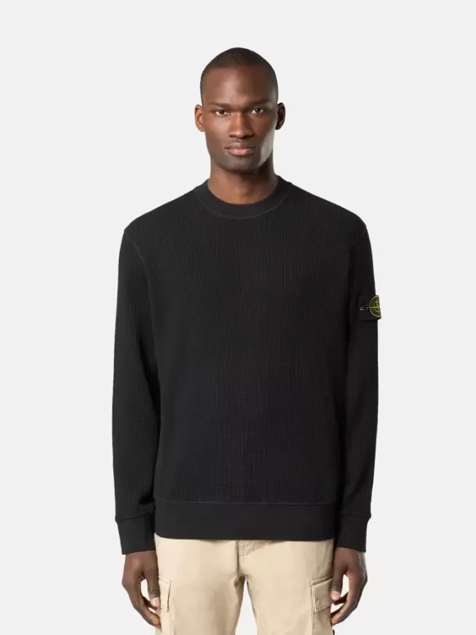 Sweatshirt mit Rundhalsausschnitt und gerippten Details