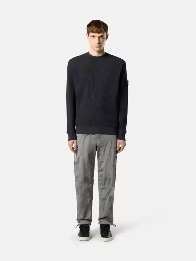 Sweatshirt mit Rundhalsausschnitt und gerippten Details