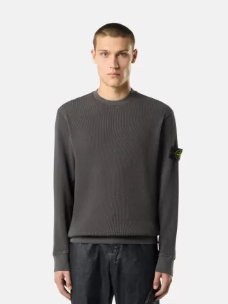 Sweatshirt mit Rundhalsausschnitt und gerippten Details Sweatshirt mit Rundhalsausschnitt und gerippten Details