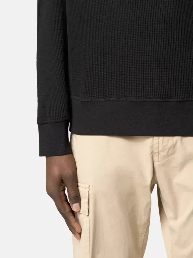 Sweatshirt mit Rundhalsausschnitt und gerippten Details
